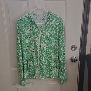 Draper James Floral Green Women's Zip Front Jacket Size XL